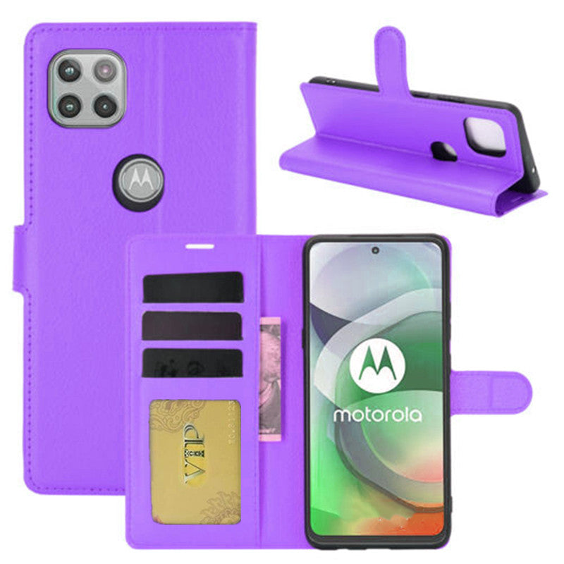 Leather Folio Wallet Case for Motorola Moto One 5G Ace Leather Folio Wallet Case for Motorola Moto One 5G Ace